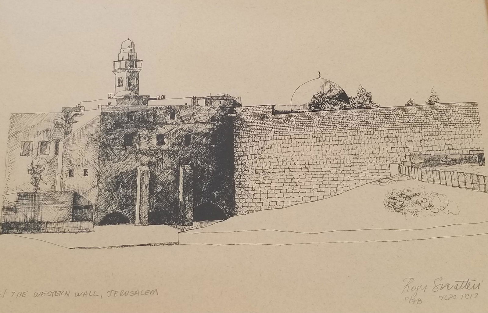 Original Engraving Jerusalem -Roger Savaterri- (1 of 4)