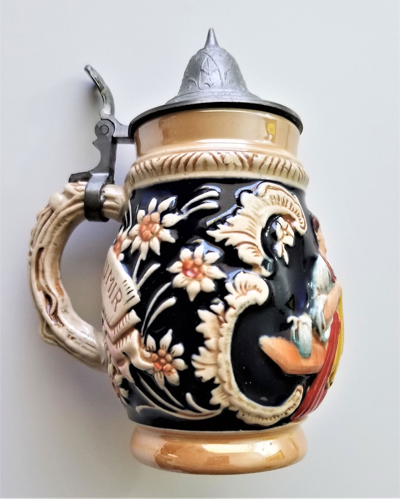 Vintage German Jug of Ceramic And Metal. (1 of 5)