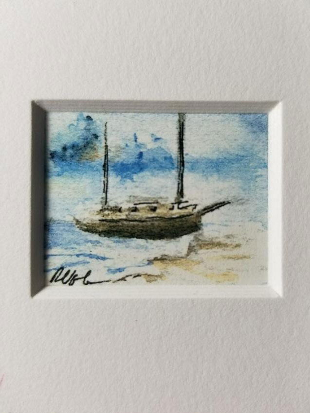 Original Watercolor Miniature Painting (1 of 3)