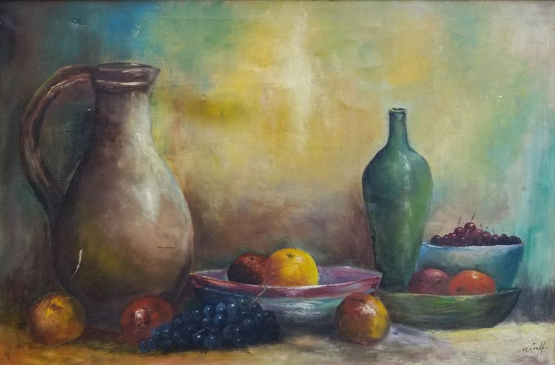 Original Antique Oil Painting V. D Loeff Signed (1 of 6)