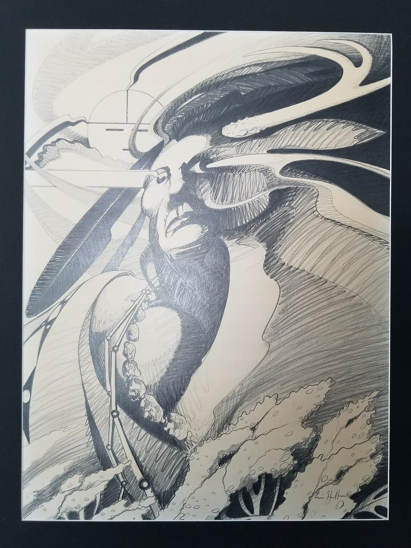 Original Abstarct Pencil Drawing Signed By the Artist (1 of 7)