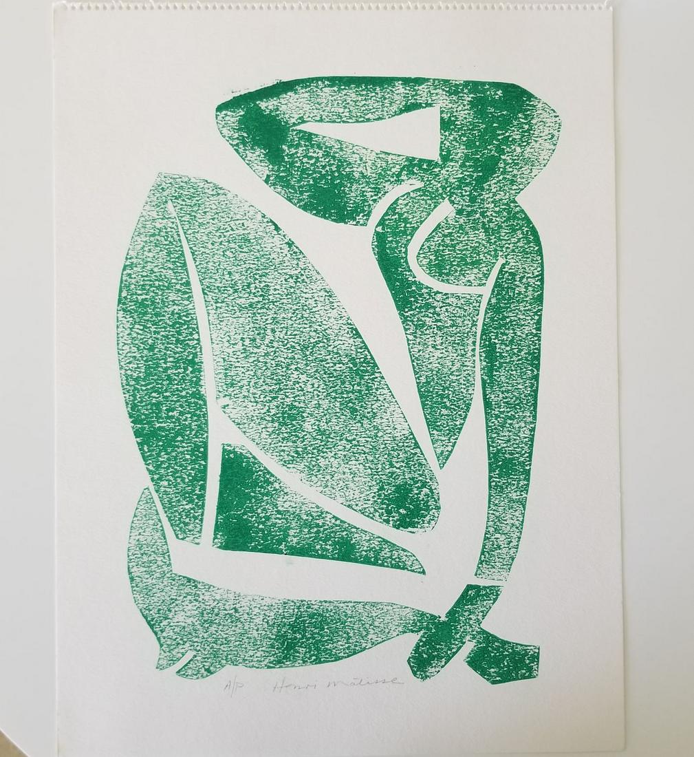 Henri Matisse Block Print on Paper. (1 of 3)
