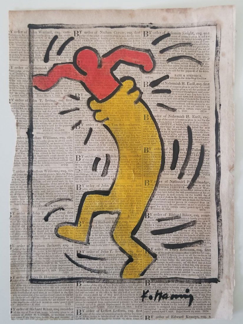 Keith Haring Painting Signed (1 of 4)