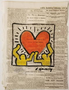 Keith Haring Painting Signed: Keith Haring Signed. New York Gallery Collection. Keith Allen Haring (May 4, 1958. February 16, 1990) was an American artist whose pop art and graffiti-like work grew out of the New York City street c