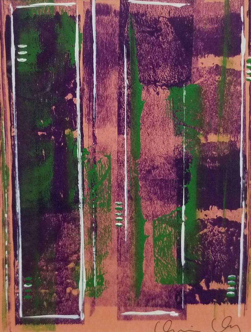 Original Abstract Contemporary Painting On Paper (1 of 3)