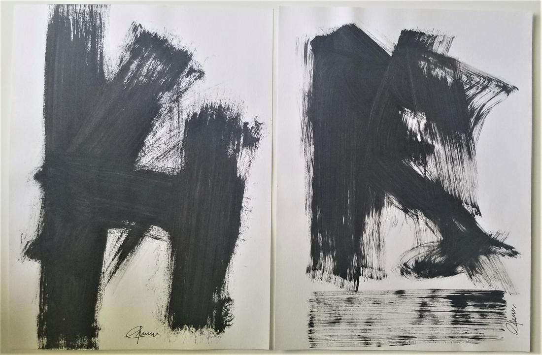 Set of 2 Abstract Painting Signed. (1 of 2)