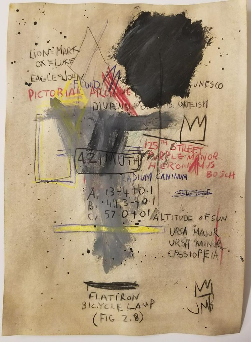 Abstract Expressionism Basquiat Mixed Media Signed (1 of 2)