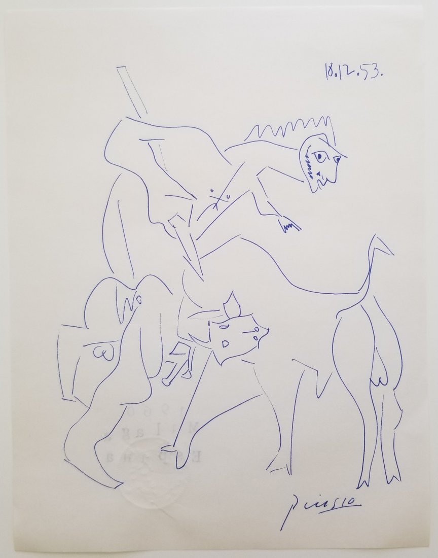 Pablo Picasso Vintage Drawing on paper (1 of 2)