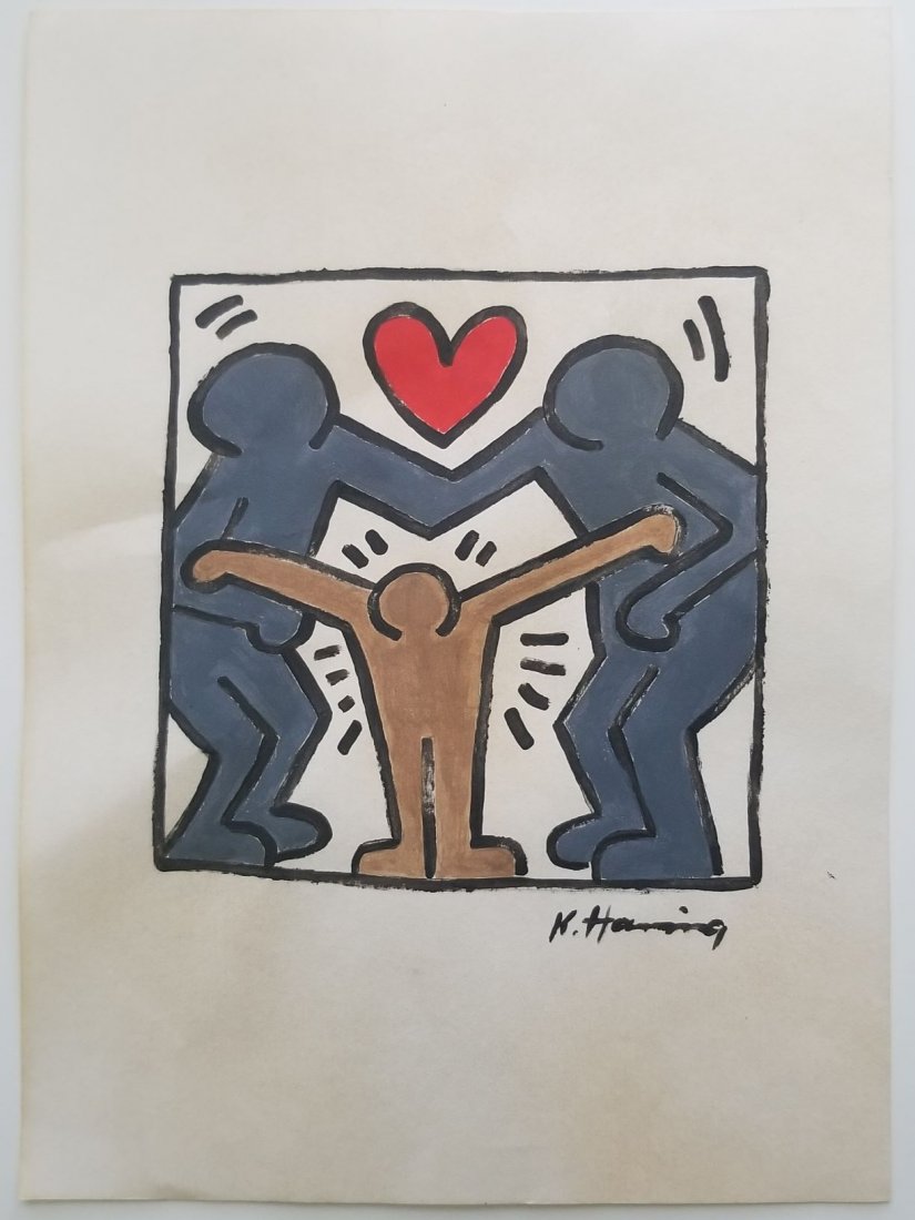 Keith Haring Painting Signed: Keith Haring Signed. New York Gallery Collection. Keith Allen Haring (May 4, 1958. February 16, 1990) was an American artist whose pop art and graffiti-like work grew out of the New York City street c