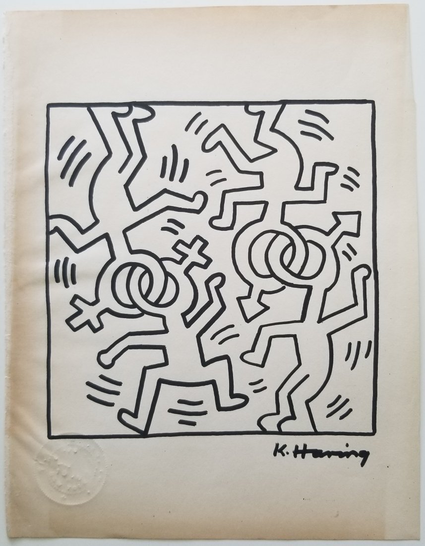 Keith Haring Painting Signed: Keith Haring Signed. New York Gallery Collection. Keith Allen Haring (May 4, 1958. February 16, 1990) was an American artist whose pop art and graffiti-like work grew out of the New York City street c