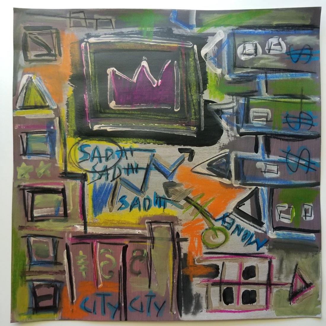 Jean-Michel Basquiat Abstract Painting (1 of 2)