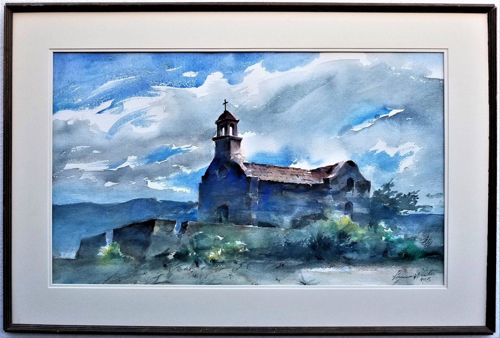 Original Lumen Martin Winter Watercolor 1981. Signed (1 of 4)