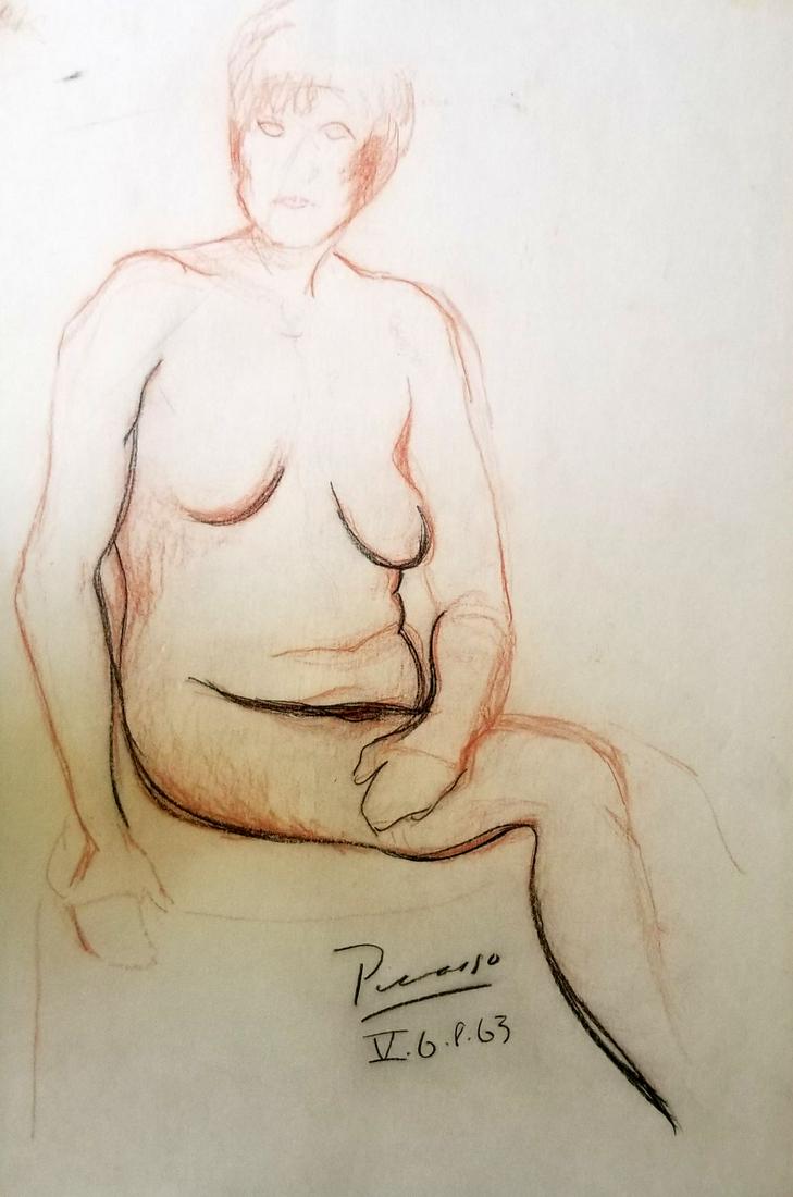Pablo PICASSO Vintage Drawing Signed (1 of 2)