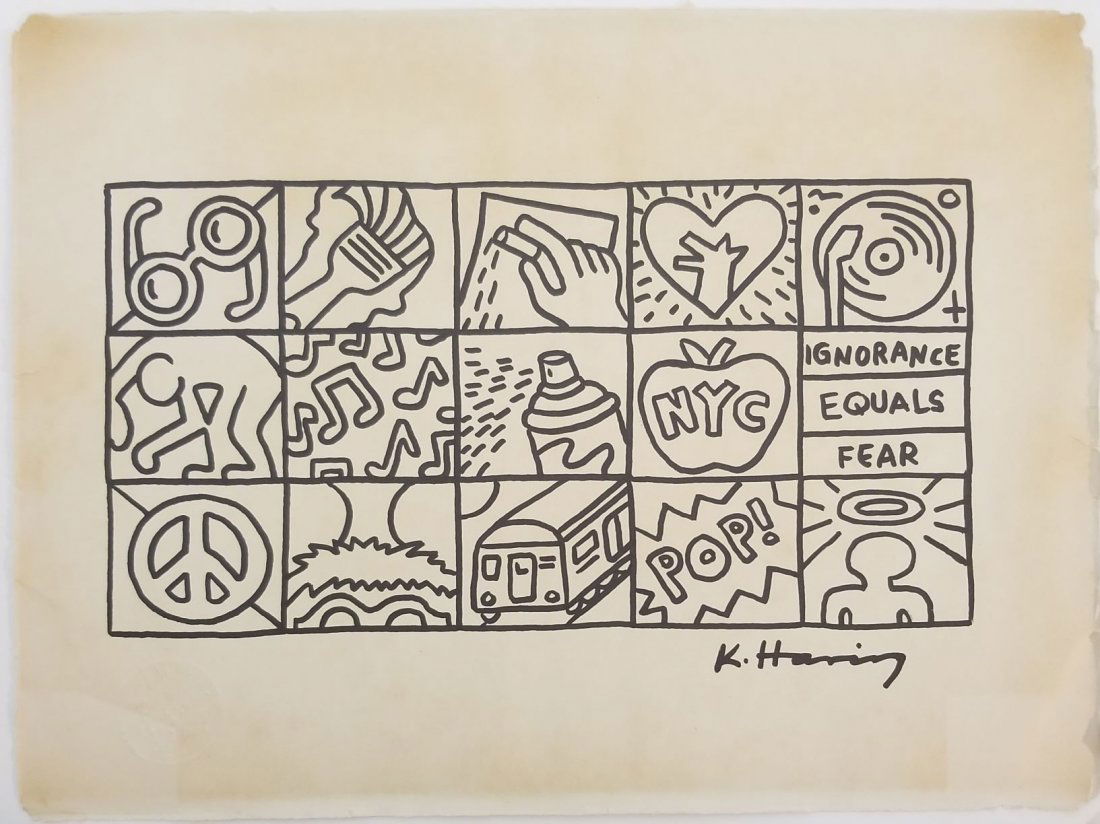 Keith Haring Painting Signed (1 of 3)