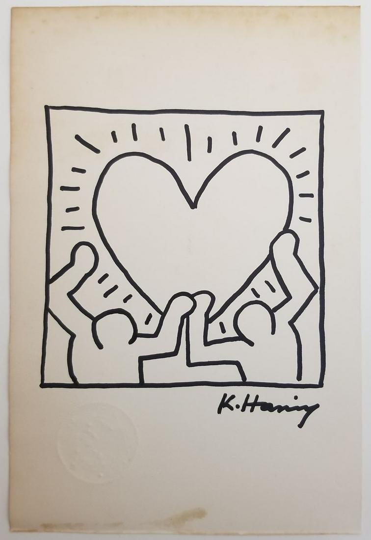 Keith Haring Painting Signed: Keith Haring Painting Signed. This painting is being sold in the manner of the artist. The painting does not have a Certificate of Authenticity, providence, or other documents. Sold as-is. Size: 6 1/2