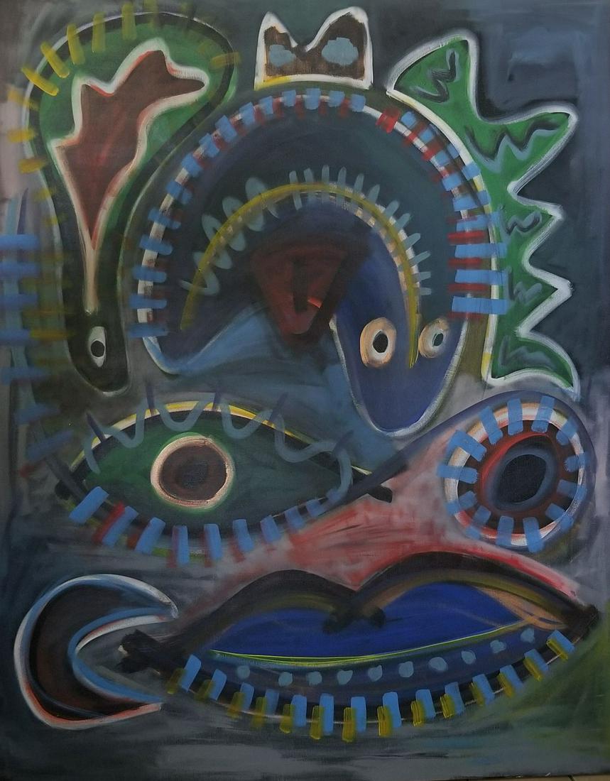 Original Contemporary Acrylic Painting: Original Contemporary Acrylic Painting Signed and Stamped The painting has no frame, it will be sent in a tube. Size: 40 x 50 inches