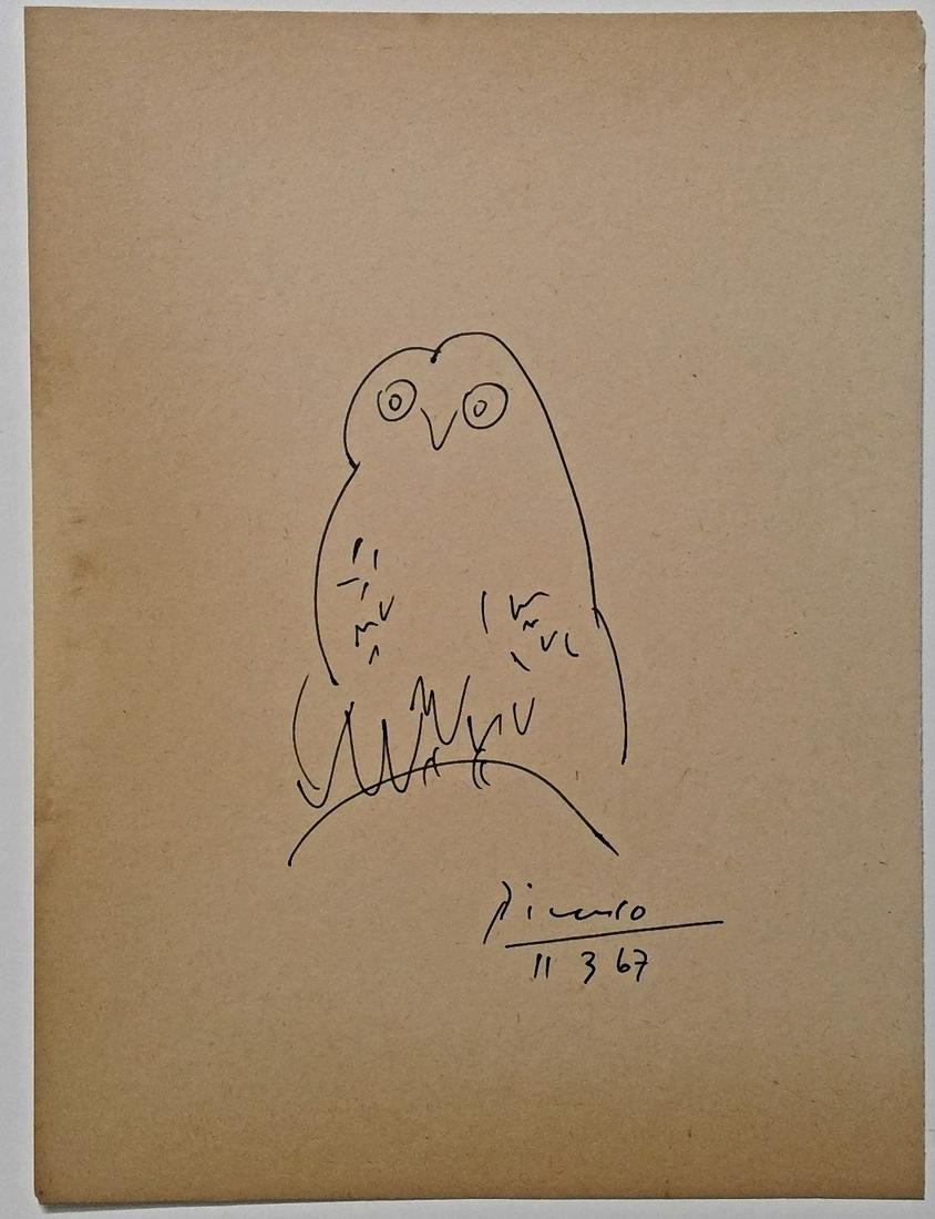 Pablo Picasso Ink Drawing on Paper (1 of 2)