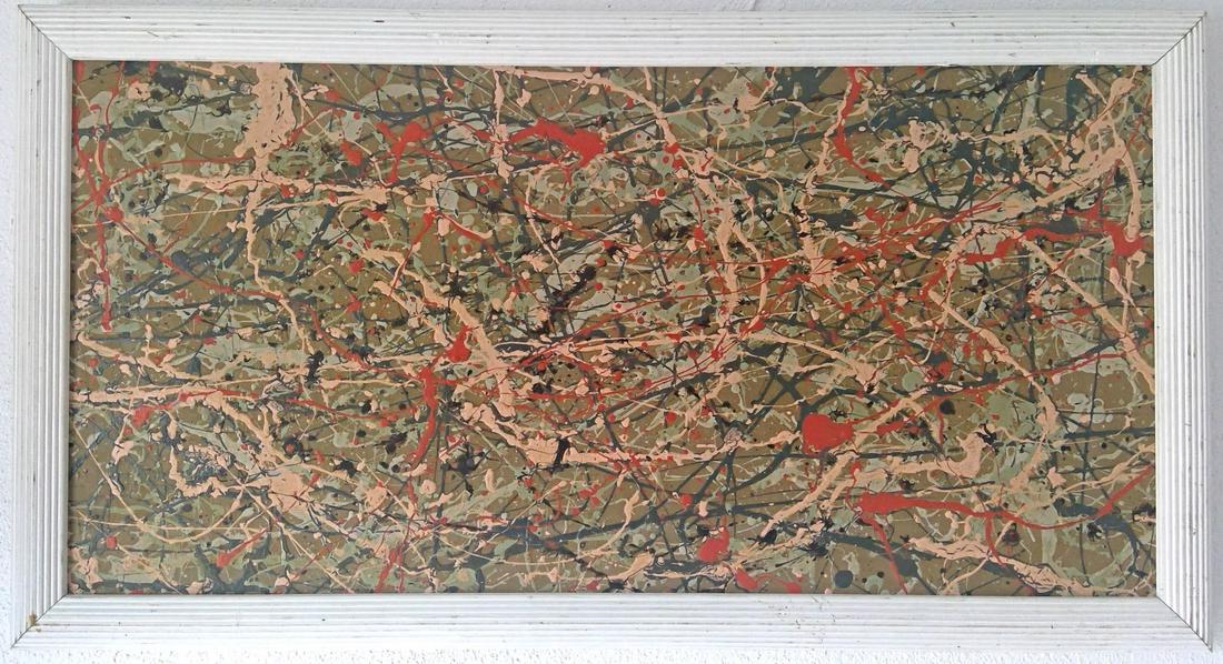 Jackson Pollock Abstract Painting: Jackson Pollock Abstract Painting. Good Condition. This painting is being sold in the manner of the artist. The painting does not have a Certificate of Authenticity, providence, or other documents. So