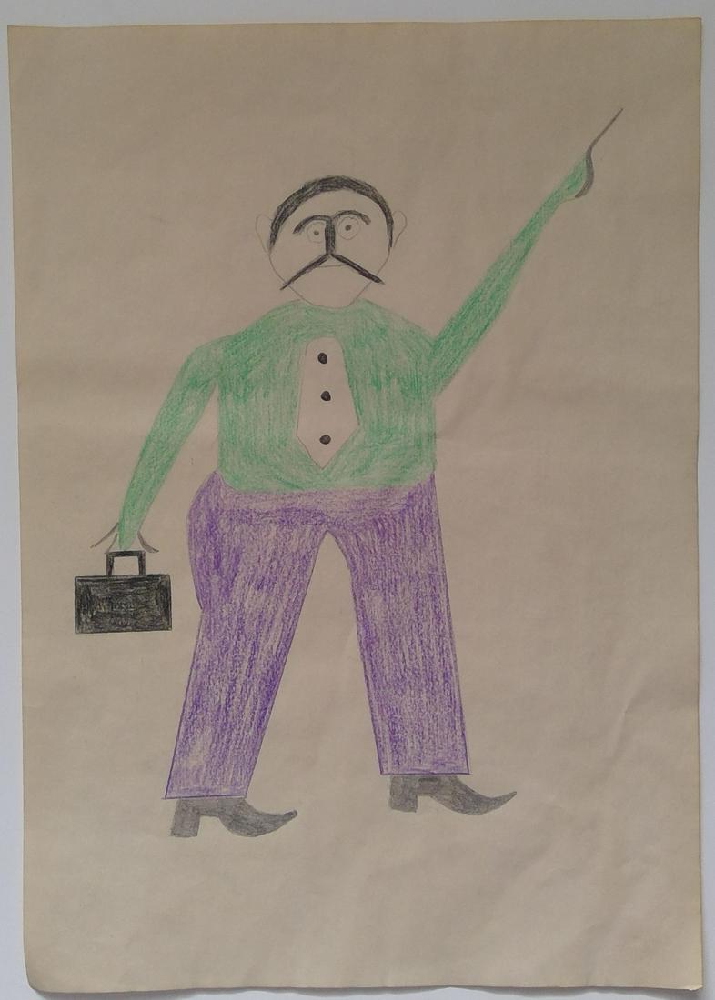 Bill Traylor Drawing on Paper In the Manner of: Bill Traylor Drawing on Paper In the Manner of. This piece is being sold in the manner of the artist. This piece does not have a Certificate of Authenticity, providence, or other documents. Sold as-is