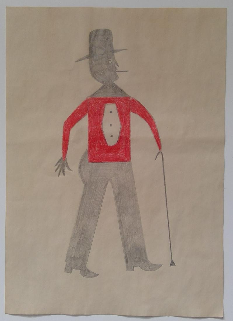 Bill Traylor Drawing on Paper In the Manner of: Bill Traylor Drawing on Paper In the Manner of. This piece is being sold in the manner of the artist. This piece does not have a Certificate of Authenticity, providence, or other documents. Sold as-is