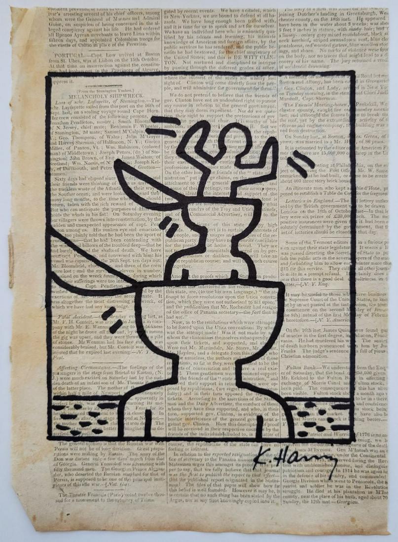 Keith Haring Painting on Paper. (1 of 5)