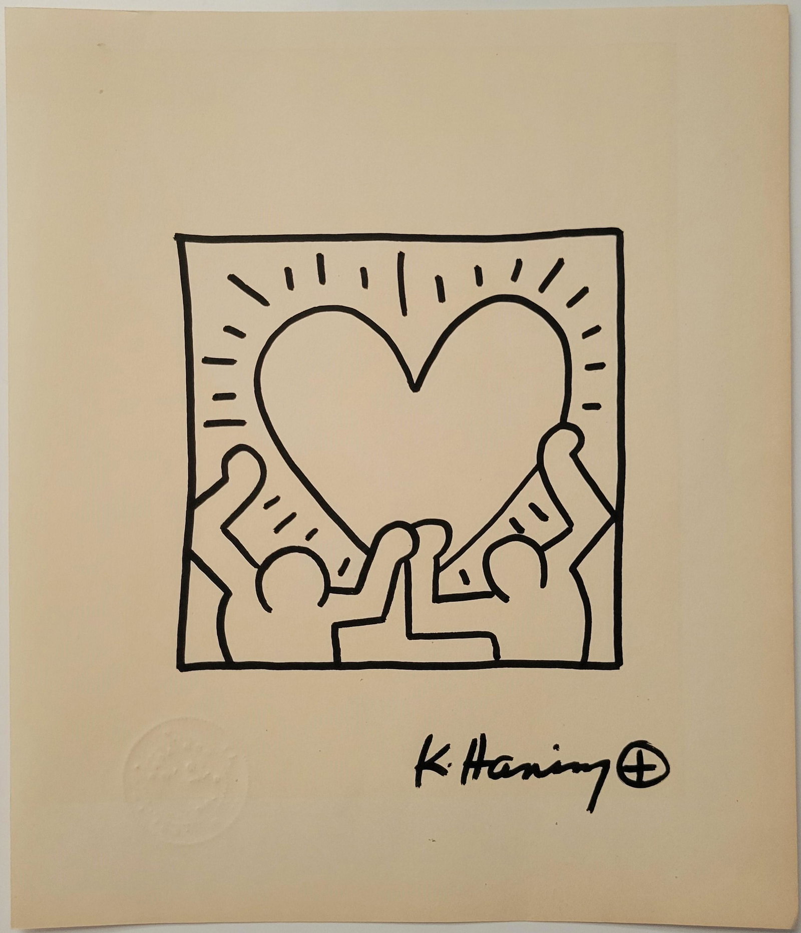 Keith Haring Painting on Paper.: Keith Haring Ink on paper. New York Gallery Collection. Keith Allen Haring (May 4, 1958. February 16, 1990) was an American artist whose pop art and graffiti-like work grew out of the New York City st