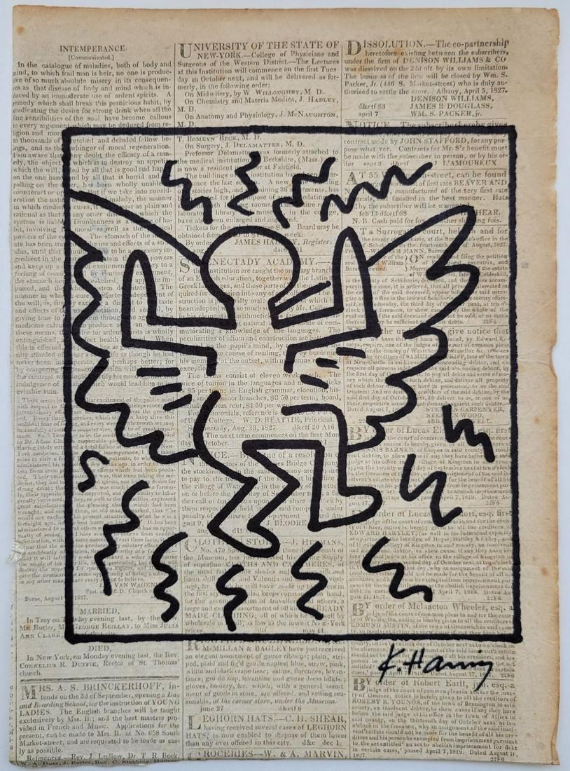 Keith Haring Painting on Paper. (1 of 5)