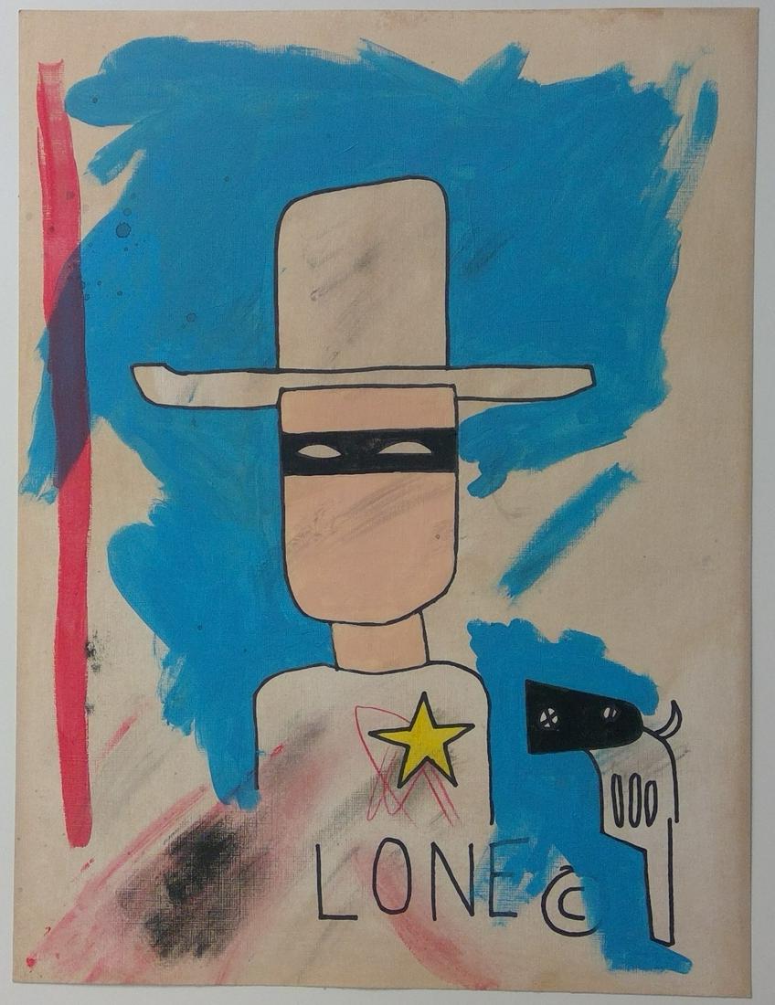 Jean-Michel Basquiat Painting on paper: Jean-Michel Basquiat Painting on Paper. Paper Size: 12 x 16 inches. The painting does not have a Certificate of Authenticity, providence, or other documents. Sold as-is, in the manner of the artist.