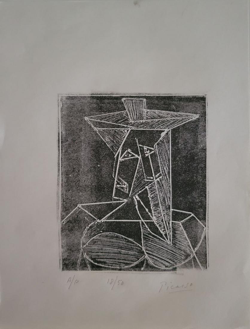 Pablo Picasso Block Print on paper. (1 of 5)