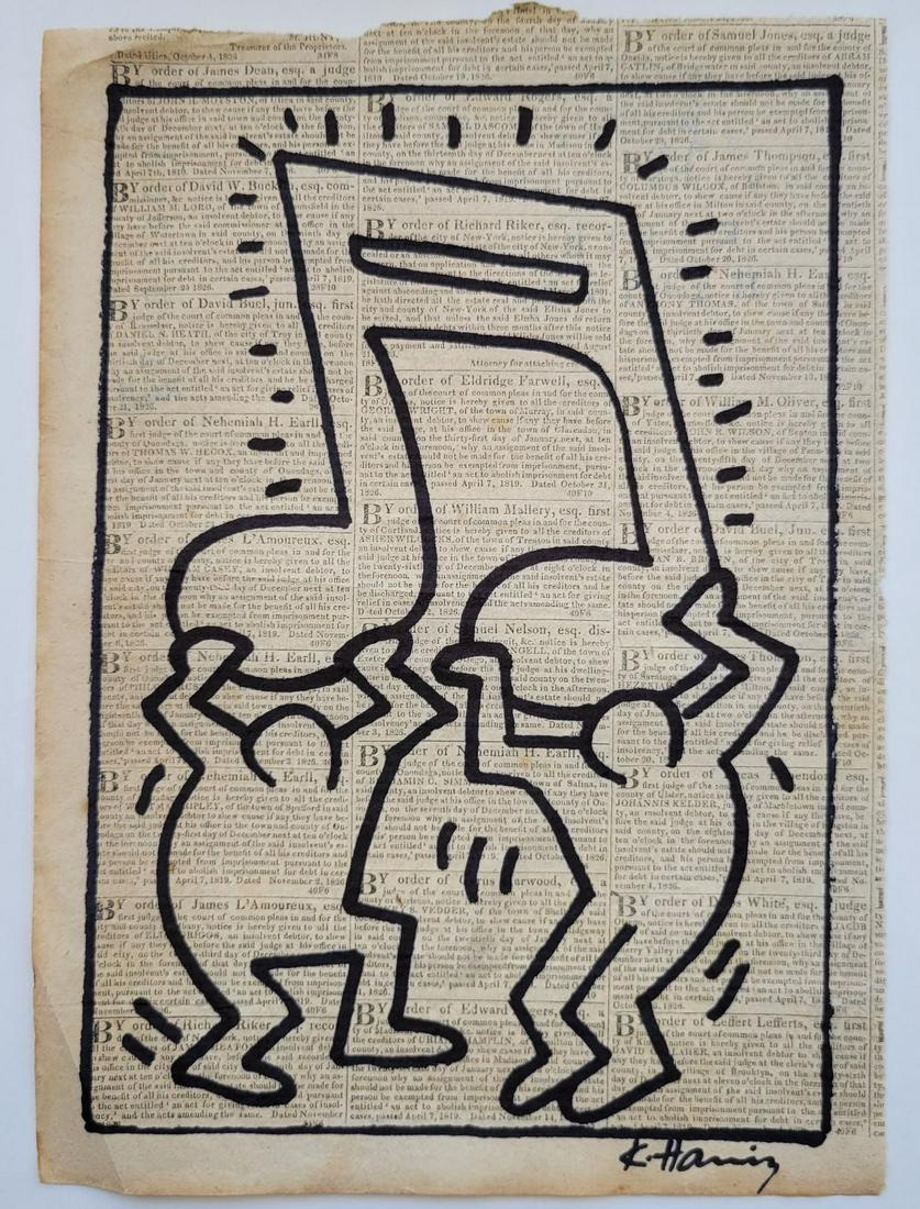 Keith Haring Painting on Paper. (1 of 6)