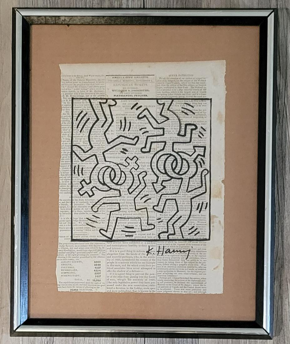 Keith Haring Painting on Paper. (1 of 8)