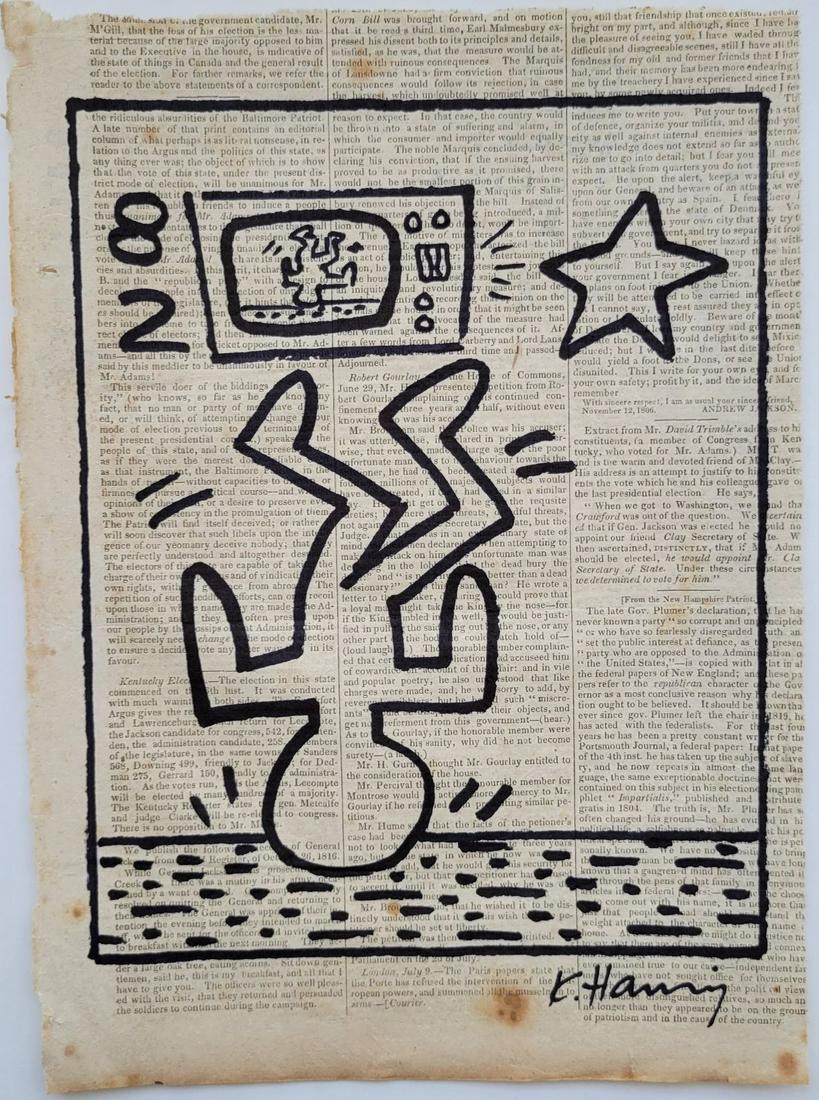 Keith Haring Painting on Paper. (1 of 5)