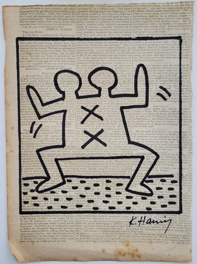 Keith Haring Painting on Paper. (1 of 5)