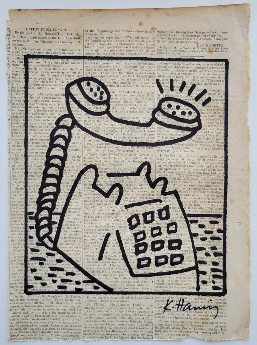 Keith Haring Painting on Paper. (1 of 5)