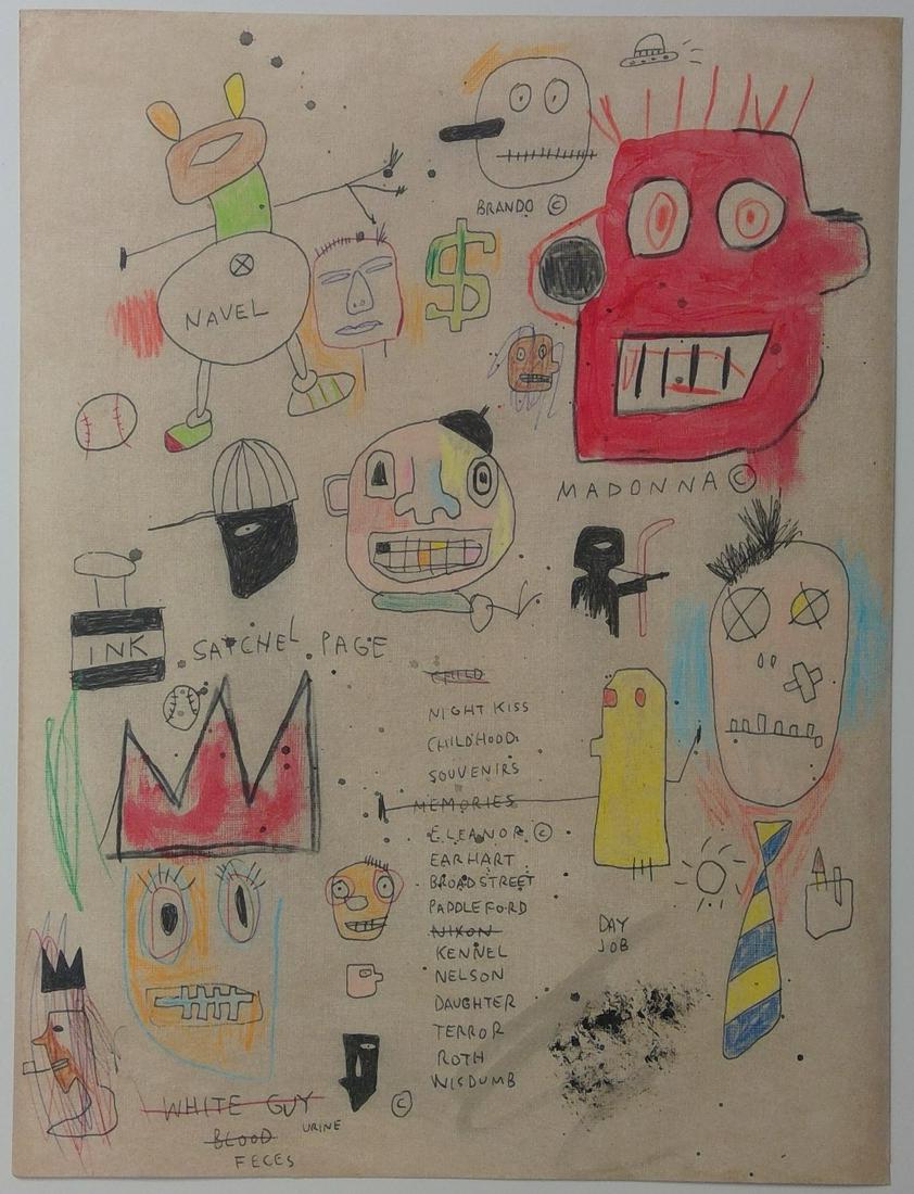 Jean-Michel Basquiat Painting on paper: Jean-Michel Basquiat Painting on Paper. Paper Size: 12 x 16 inches. The painting does not have a Certificate of Authenticity, providence, or other documents. Sold as-is, in the manner of the artist.