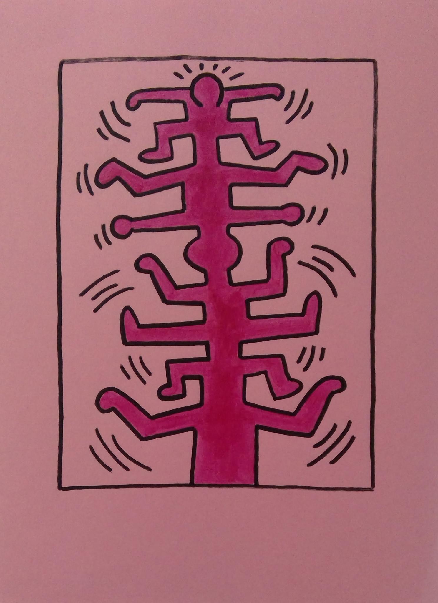 Keith Haring Painting on Paper.: Keith Haring Ink on vintage newspaper. New York Gallery Collection. Keith Allen Haring (May 4, 1958. February 16, 1990) was an American artist whose pop art and graffiti-like work grew out of the New