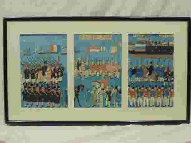 Japanese Triptych Woodblock, Asian (1 of 4)