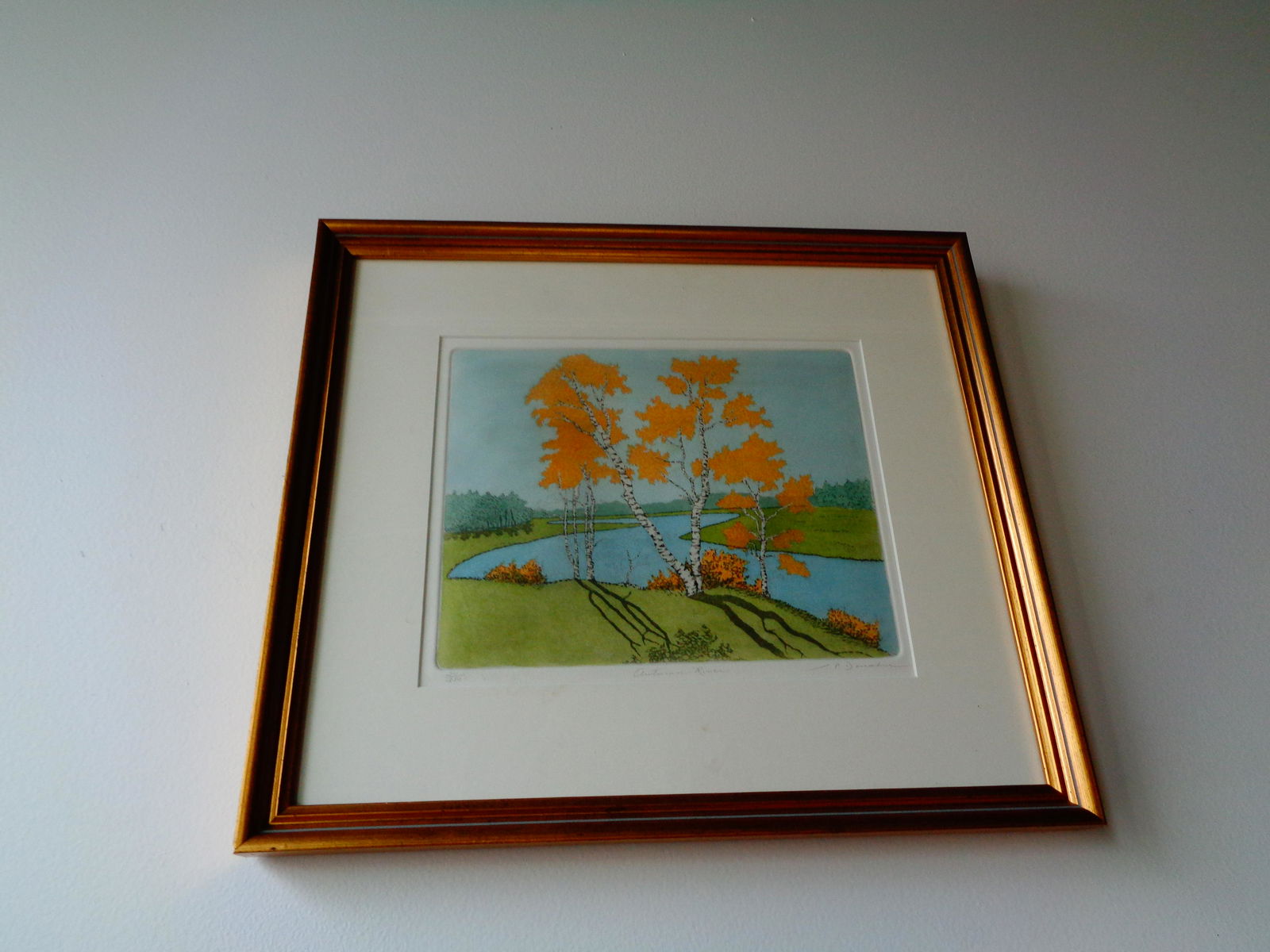 Original Hand Pulled Etching "AUTUMN RIVER" (1 of 6)