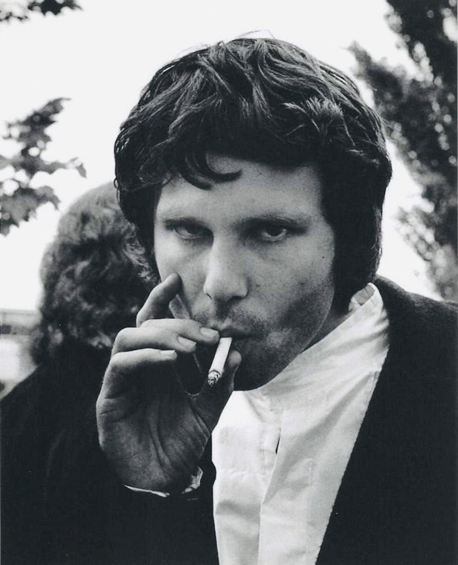 JIM MORRISON Photo by JIM MARSHALL Publication Company: 10 X 8". Taken in 1968 and printed in 1998. Stamped by the photographer and agency. Used for publication purposes for a magazine company.