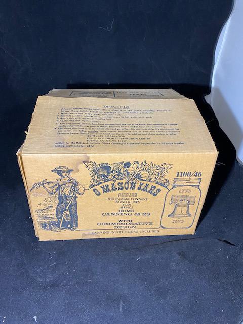 1976-1776 mason jars: 1776-1976 package of never opened/never used mason jars--bicentenial commemerative canning jars