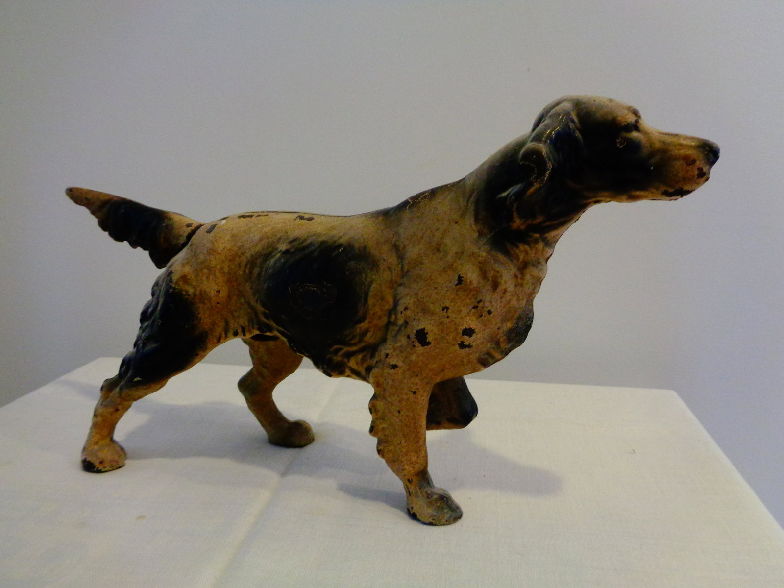 Dog Cast Iron English Setter HUBLEY: 15.5" long X 9" tall Door Stop Vintage/Antique