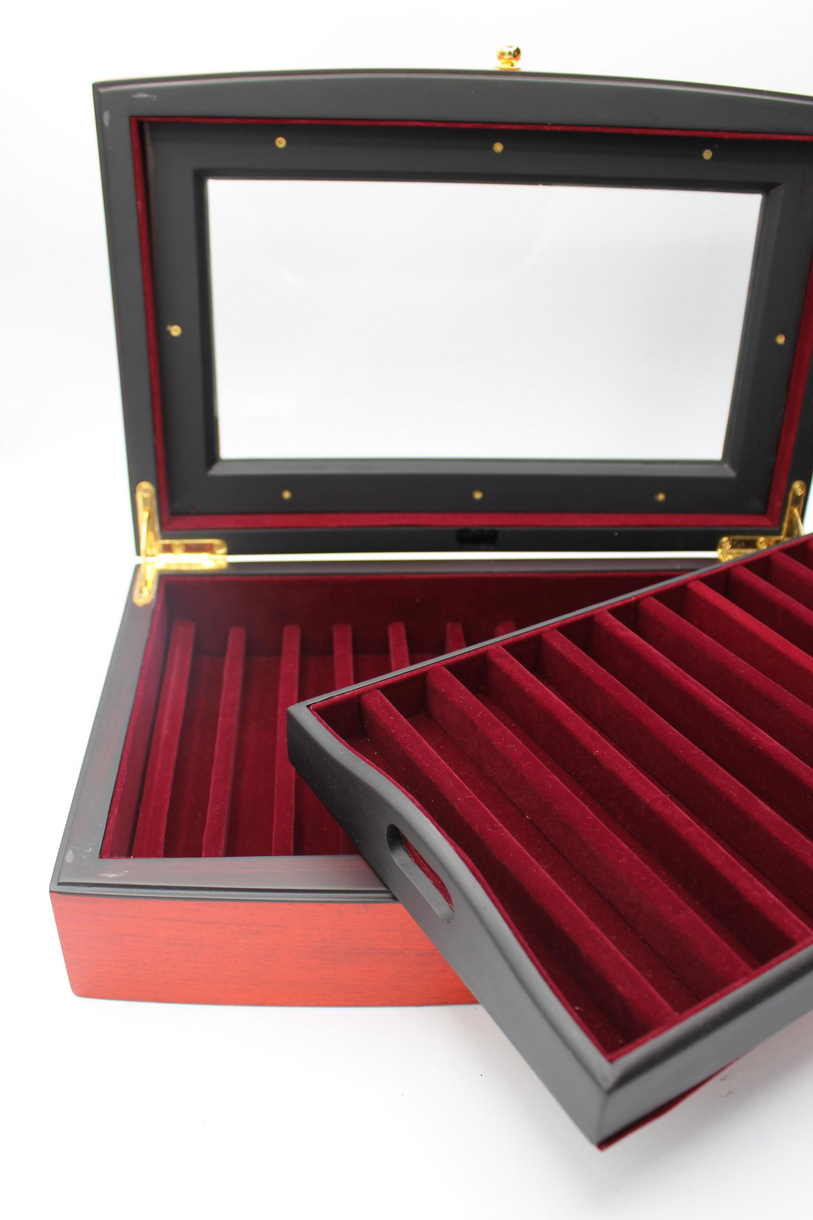 Wallace Silversmiths Wood Pen Box: Wooden Jewelry/ Pen Box - Made in India - New in Box 13.5" X 9.5": X 4"