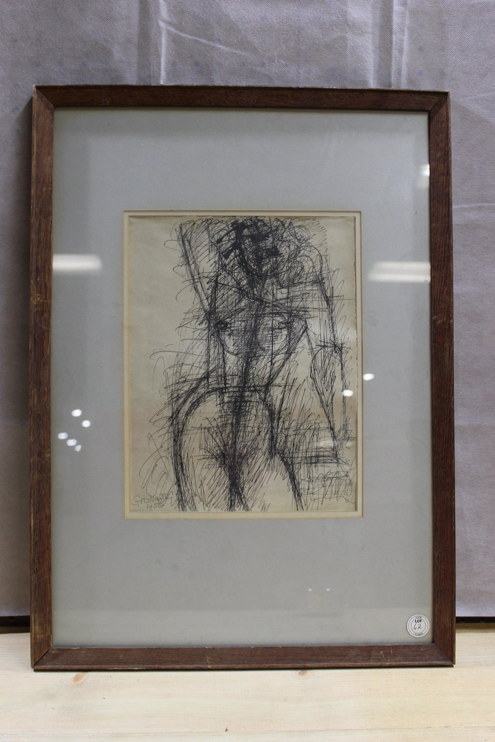 Marcel Gromaire Ink on paper signed framed: Original Marcel Gromaire Nude Ink on Paper Provenance from Stair Gallery - Framed 25.5" X 18.5" Sight 13 X 10.15"