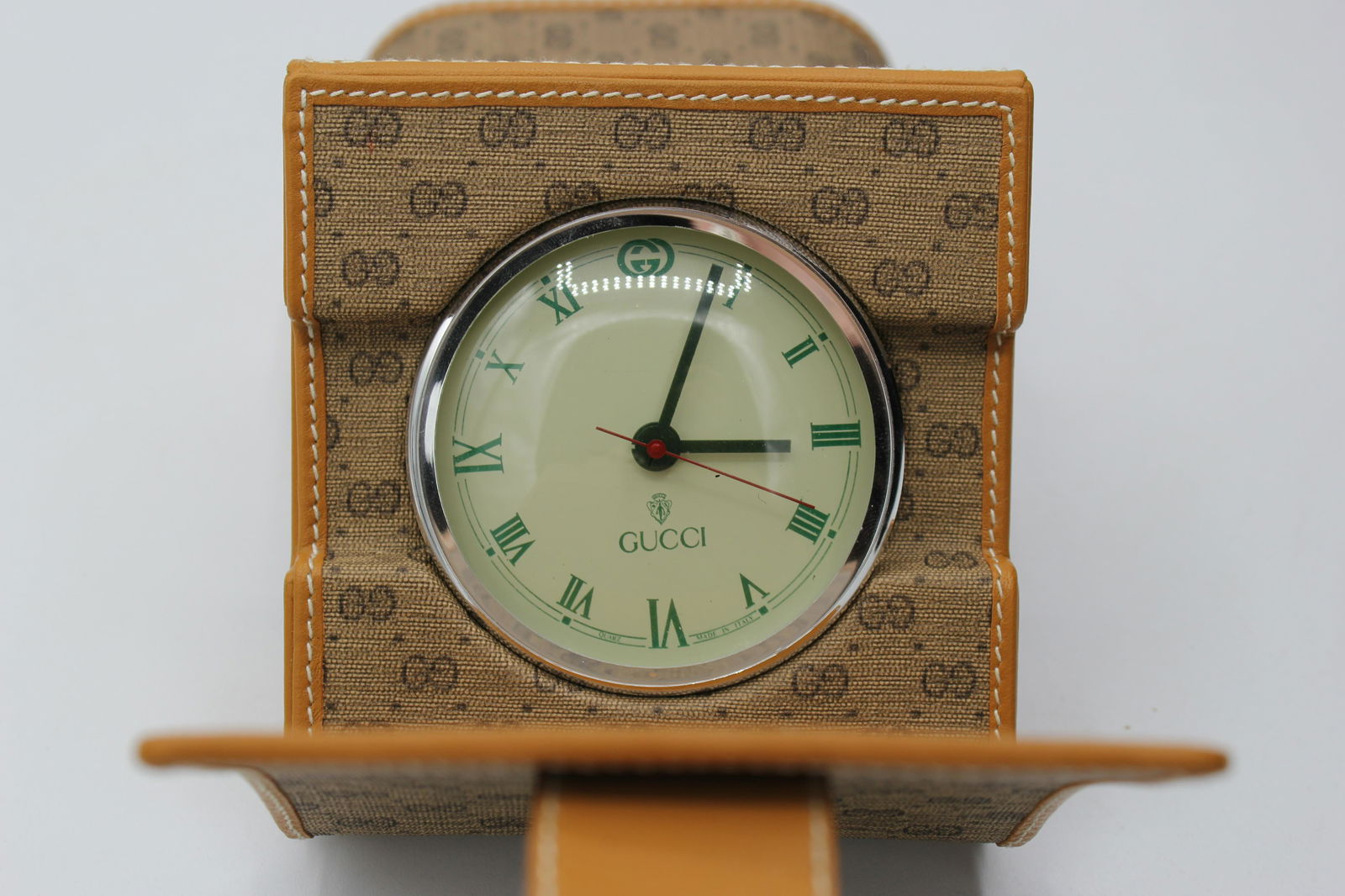 Lot of 2 Vintage Gucci Monogram Print Foldable Clocks (1 of 5)