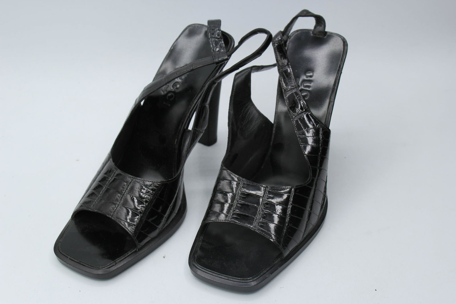 Vintage Gucci Black Reptile Skin Stiletto Heels (1 of 5)