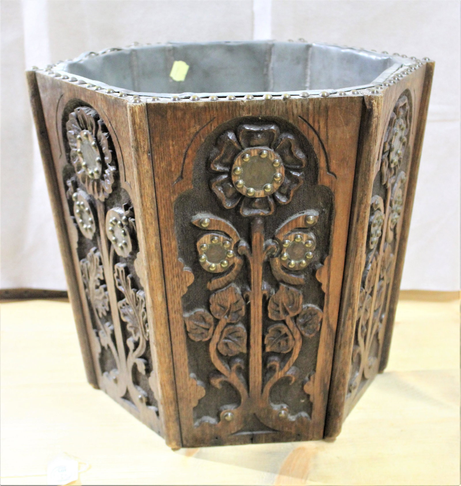 Wood with Copper Knots Flower Pot (1 of 7)