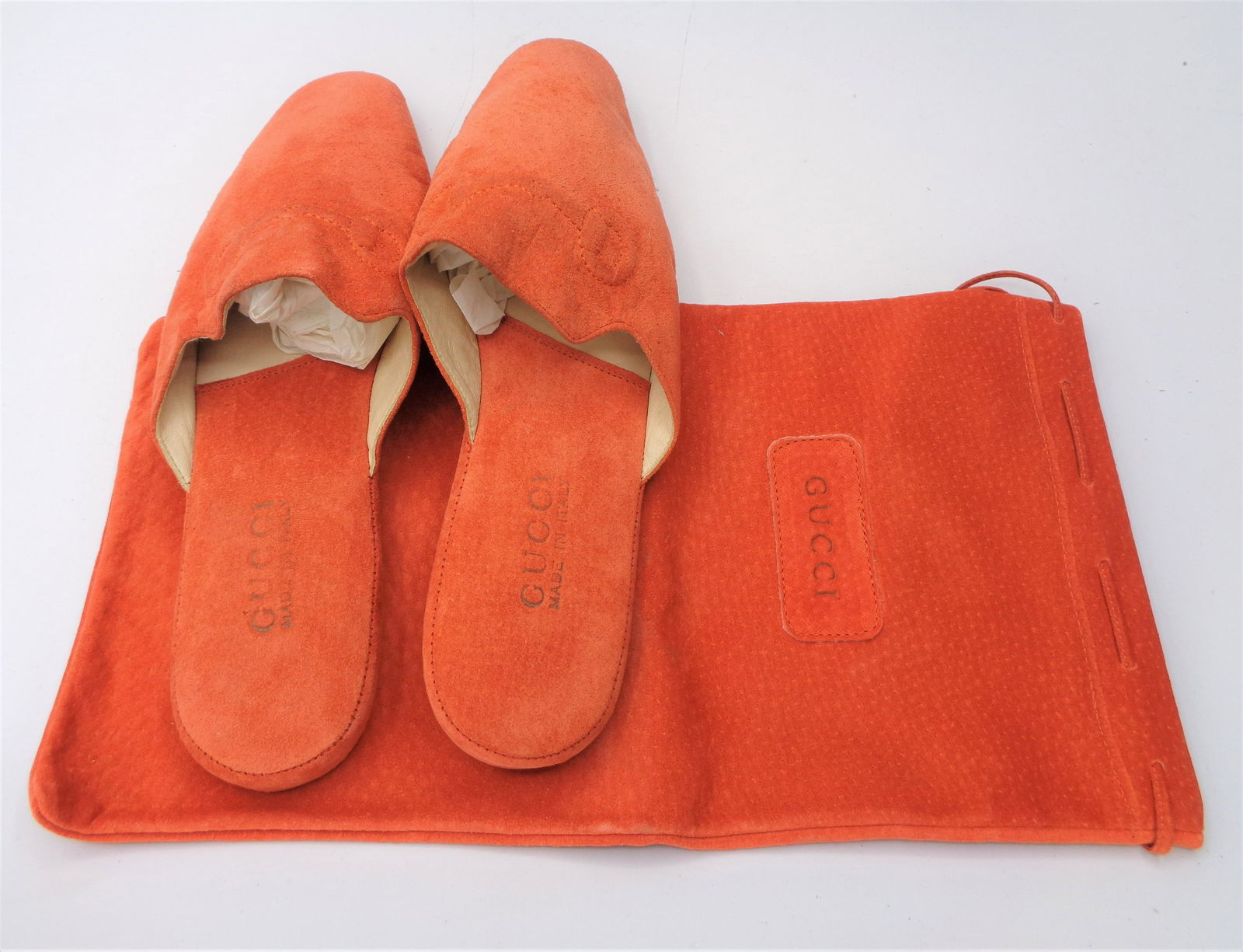Vintage GUCCI Orange Slippers (1 of 5)