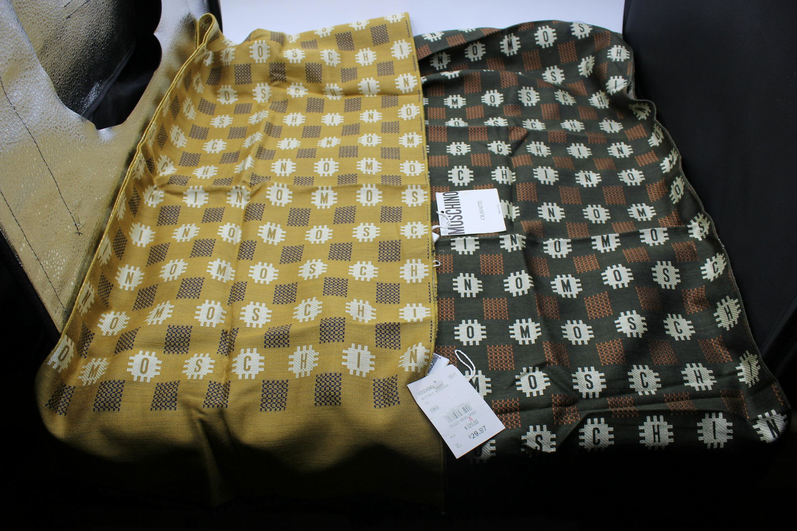 Lot of 2 Moschino Silk & Wool Scarves (1 of 3)