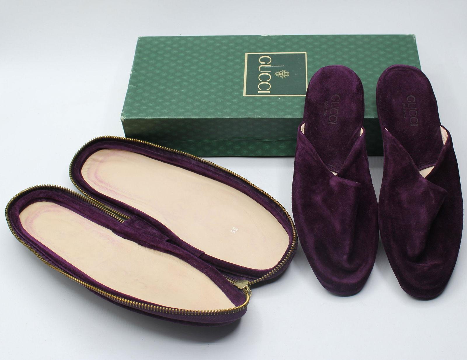 Gucci Suede Slippers - Purple (1 of 5)