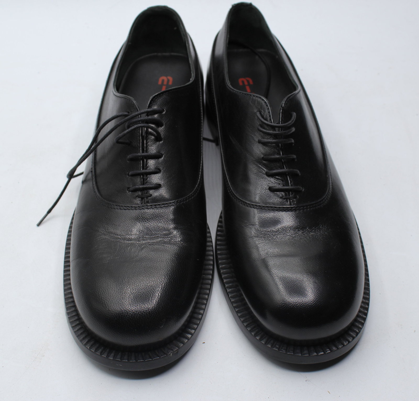 Stunning Miu Miu Madras Men's Shoes: Black leather, size 10.